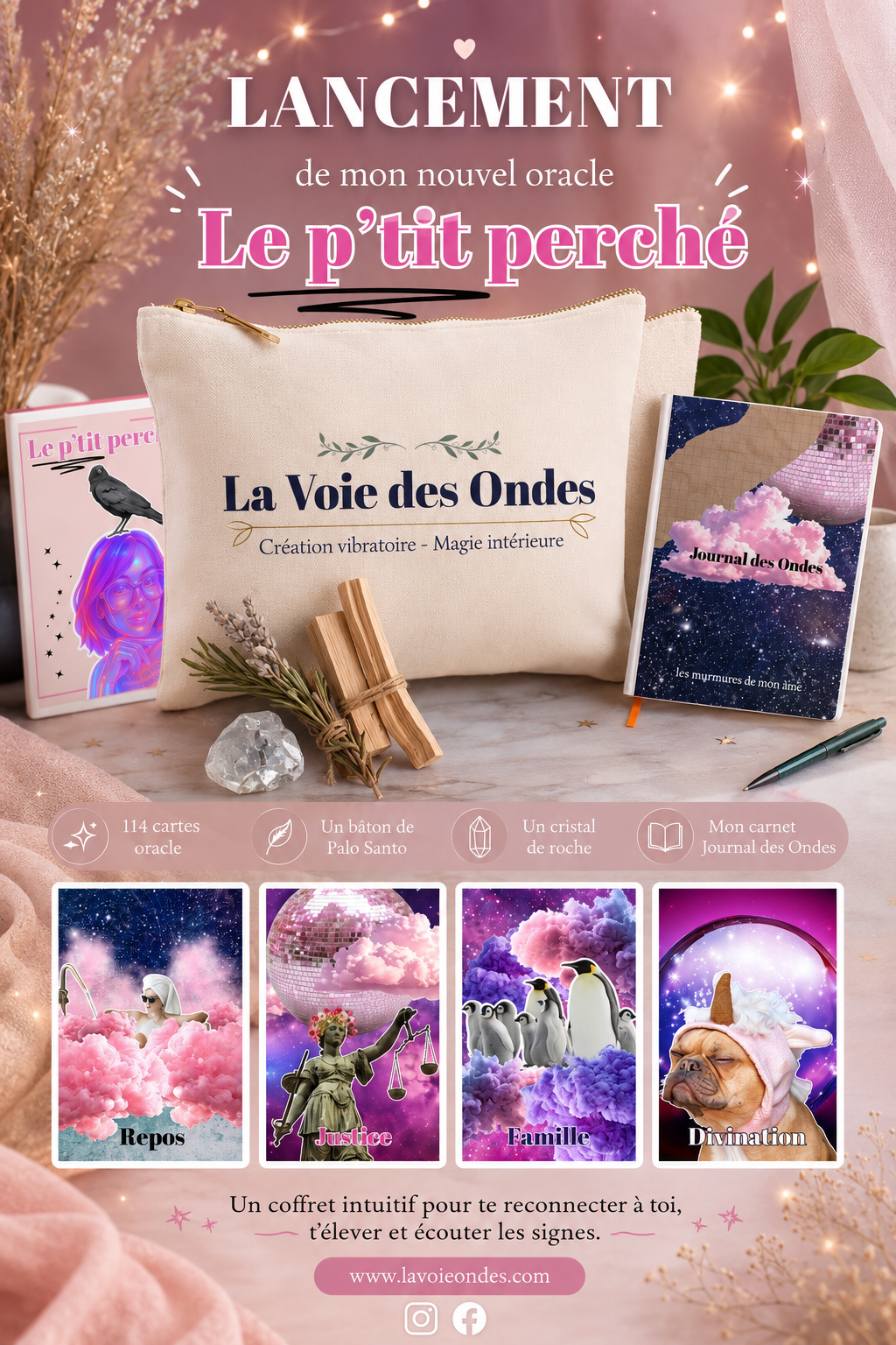 🌙 Coffret – ✨ Le p’tit perché ✨ Oracle divinatoire (envoi mi juin)